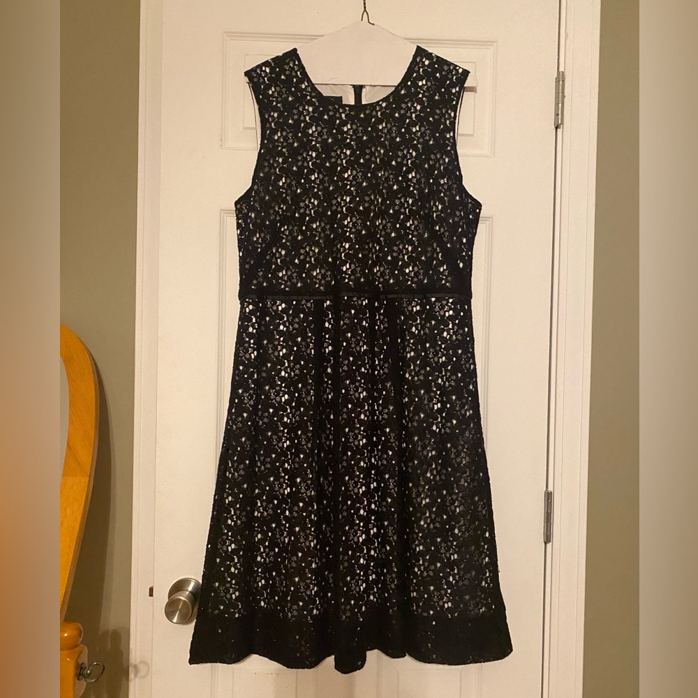 Peck & peck black floral dress